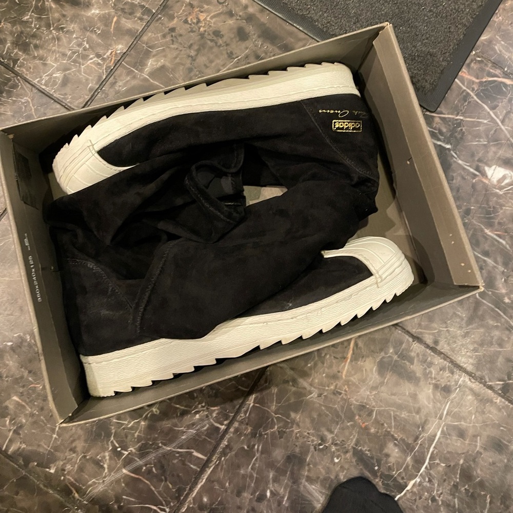 Rick Owens x adidas superstar suede high shoe